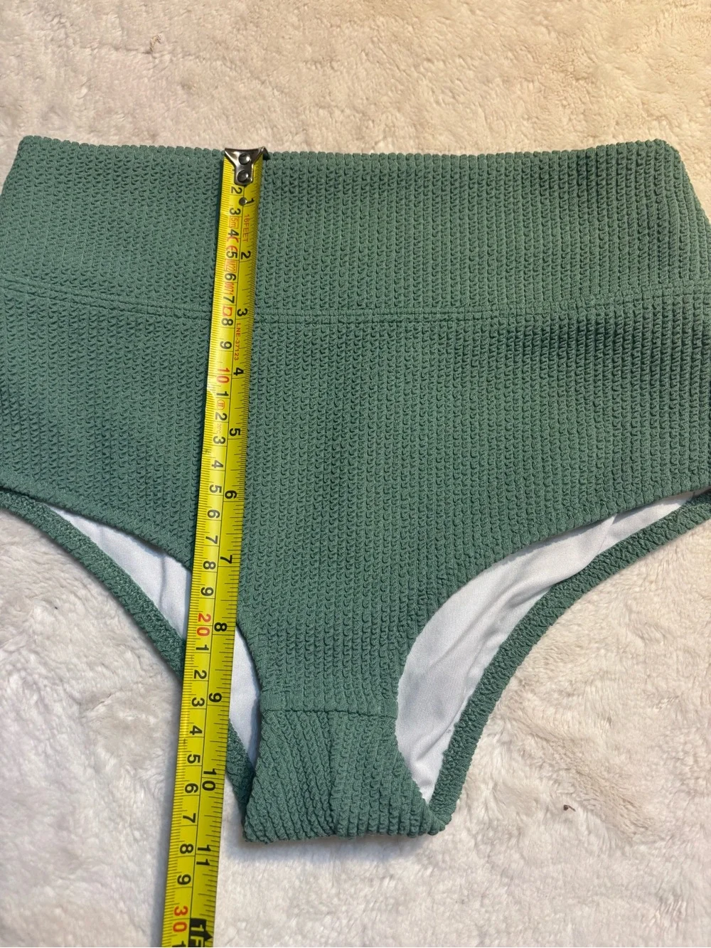 New PINK Victorias Secret Bikini Bottom Small Green Crinkle Textur Cheeky Shorty